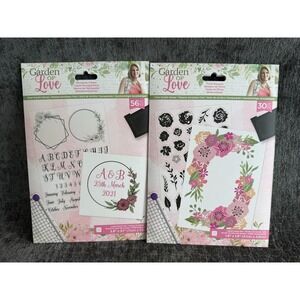 Lot of 2 Garden of Love Crafters Companion Monogram Frames, Floral Bouquet